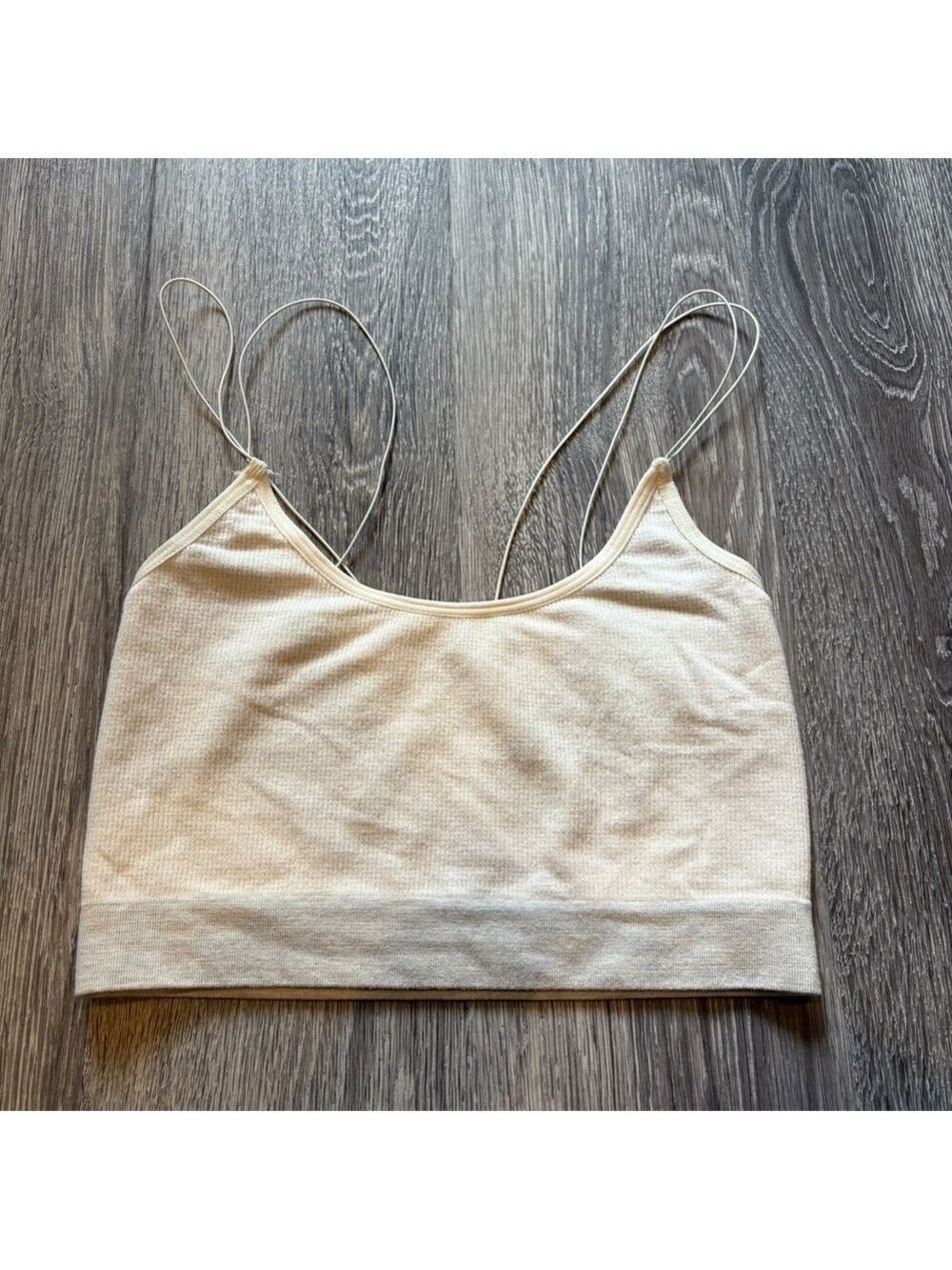 Urban Outfitters Cream Ribbed Bralette Size S